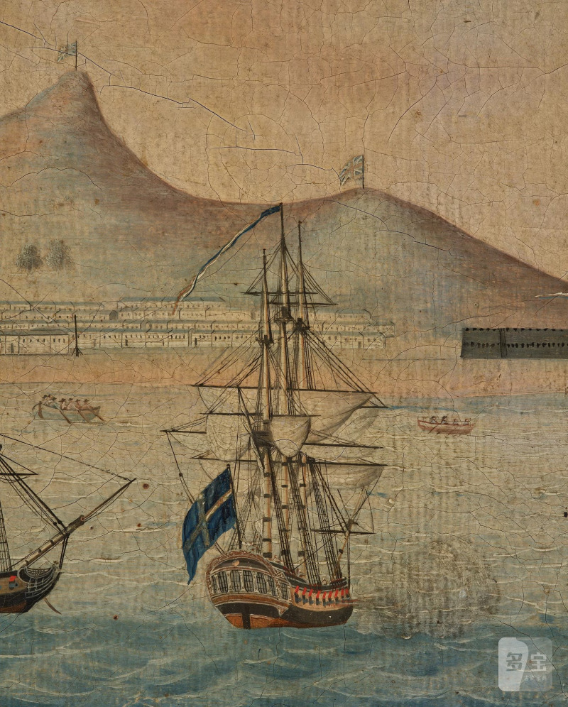 A rare Chinese Export painting of 'Table Mountain', - 图9